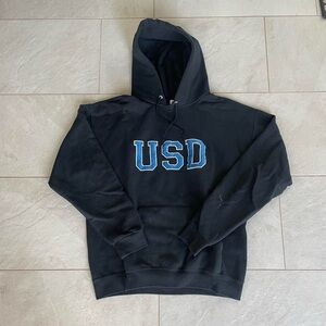Jerzees Black Hoodie with Blue USD Logo